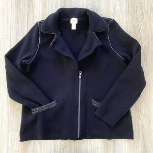 Chicos Double Knit Stretch Cardigan Sz 2